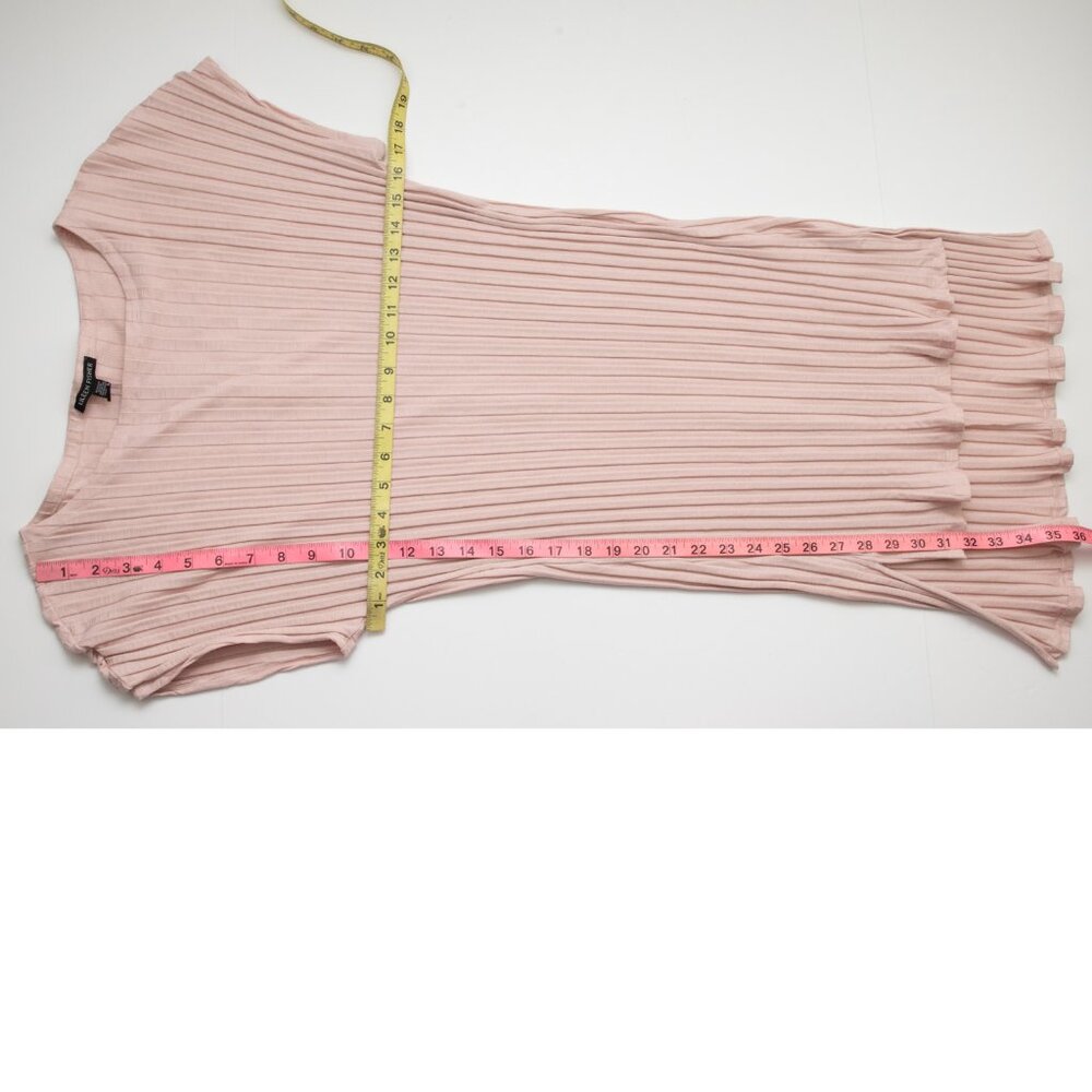 Eileen Fisher Tunic Top Ribbed Bateau Neck Shirt Short Sleeve Blush Pink Large - Picture 5 of 5